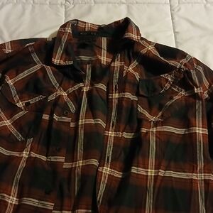 Helix Brown and Black Plaid Dress Shirt